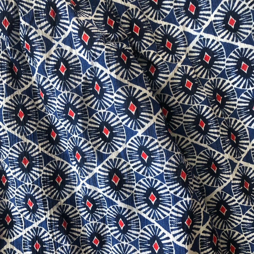 Old Navy Blue Patterned Smocked-Waist A-Line Skirt - Picture 3 of 5